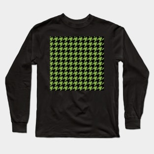 Houndstooth design in greenery and black Long Sleeve T-Shirt